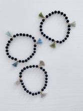 Load image into Gallery viewer, Ombre Tassel Bracelets with Black Lava Beads